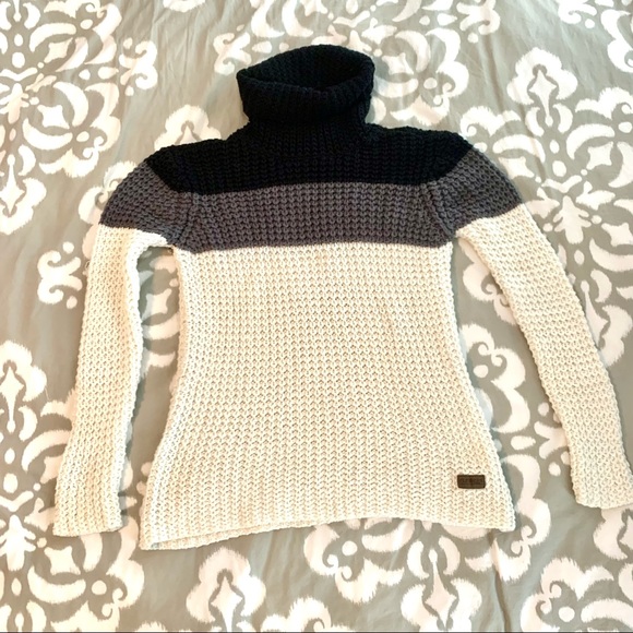 ELEMENT EDEN Shaker knit black, gray white color block sweater - Picture 3 of 7